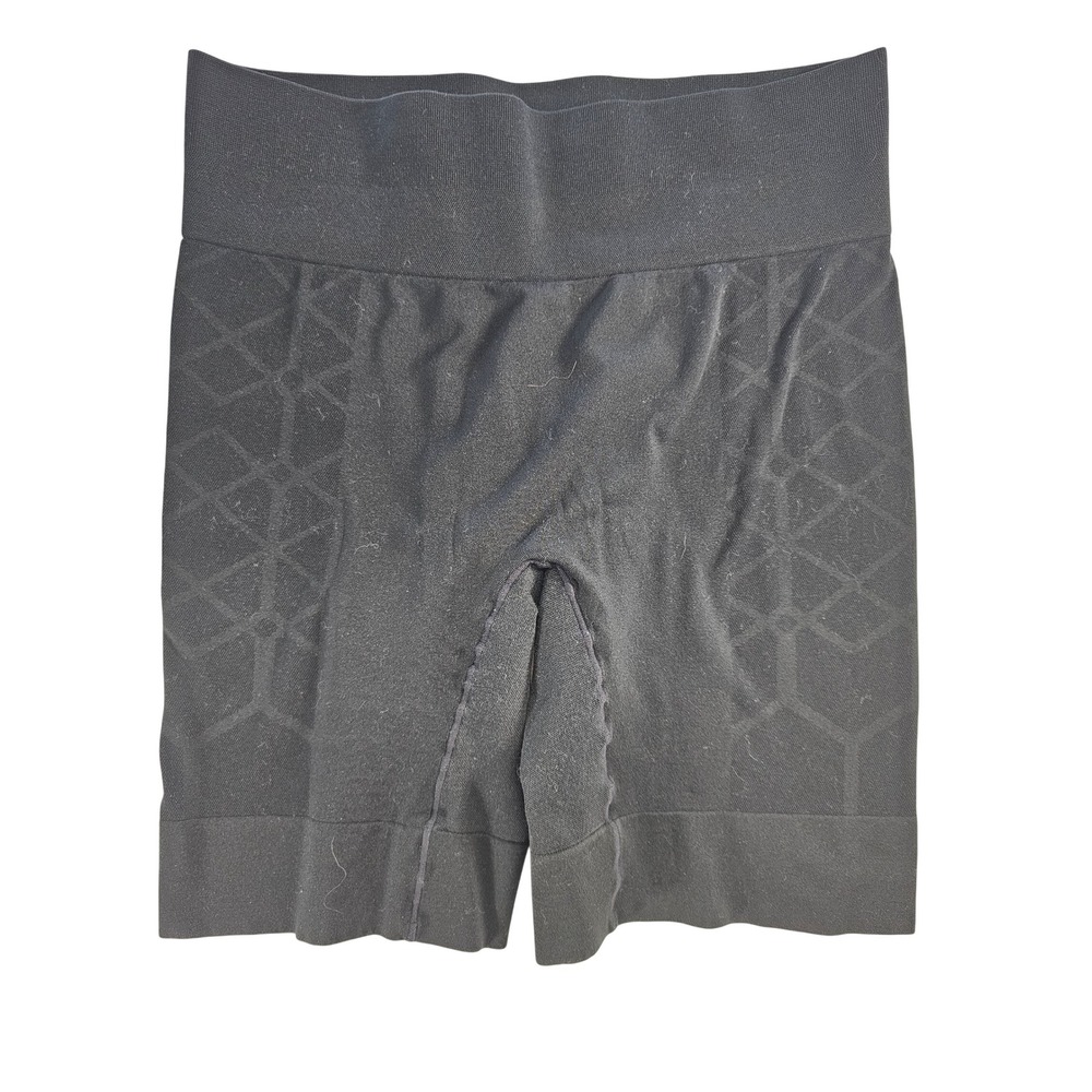 Womens Black Seamless‎ Geometric Pattern High Waist Shaping Shorts